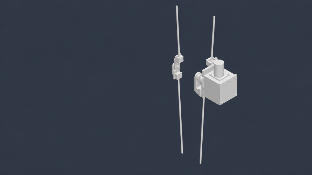 슬림화 이전 초기 3D CAD 액추에이터 박스 모델
