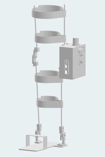 초기 3D CAD 보조기 단독 어셈블리